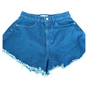 WEWOREWHAT Denim High Waisted Frayed Hem Shorts Size 27